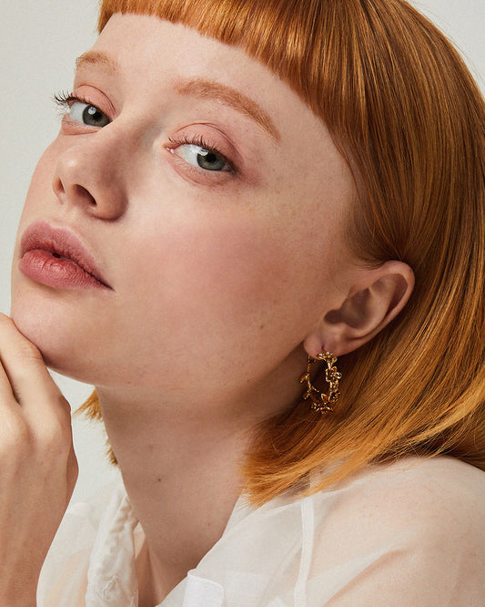 Garden Hoop Earrings Gold - 2 Sizes