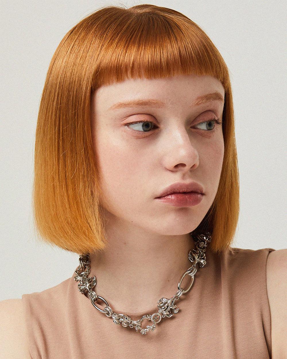 Wild Rose Chain Necklace Silver