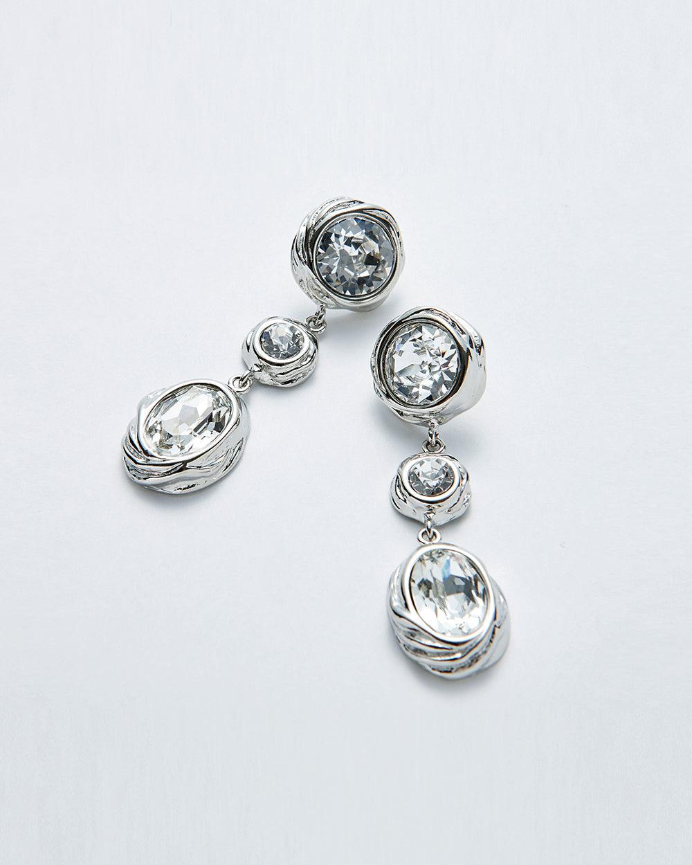 Savage Drop Statement Earrings Silver