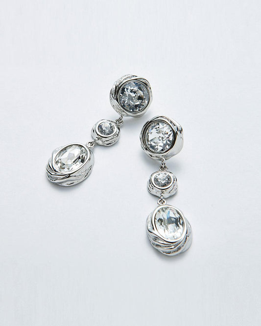 Savage Drop Statement Earrings Silver