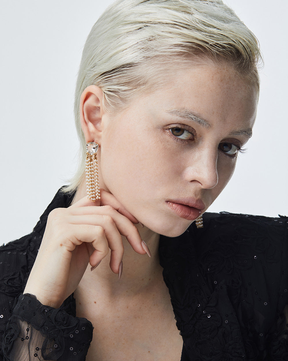 Golden Blaze Silky Long Earrings