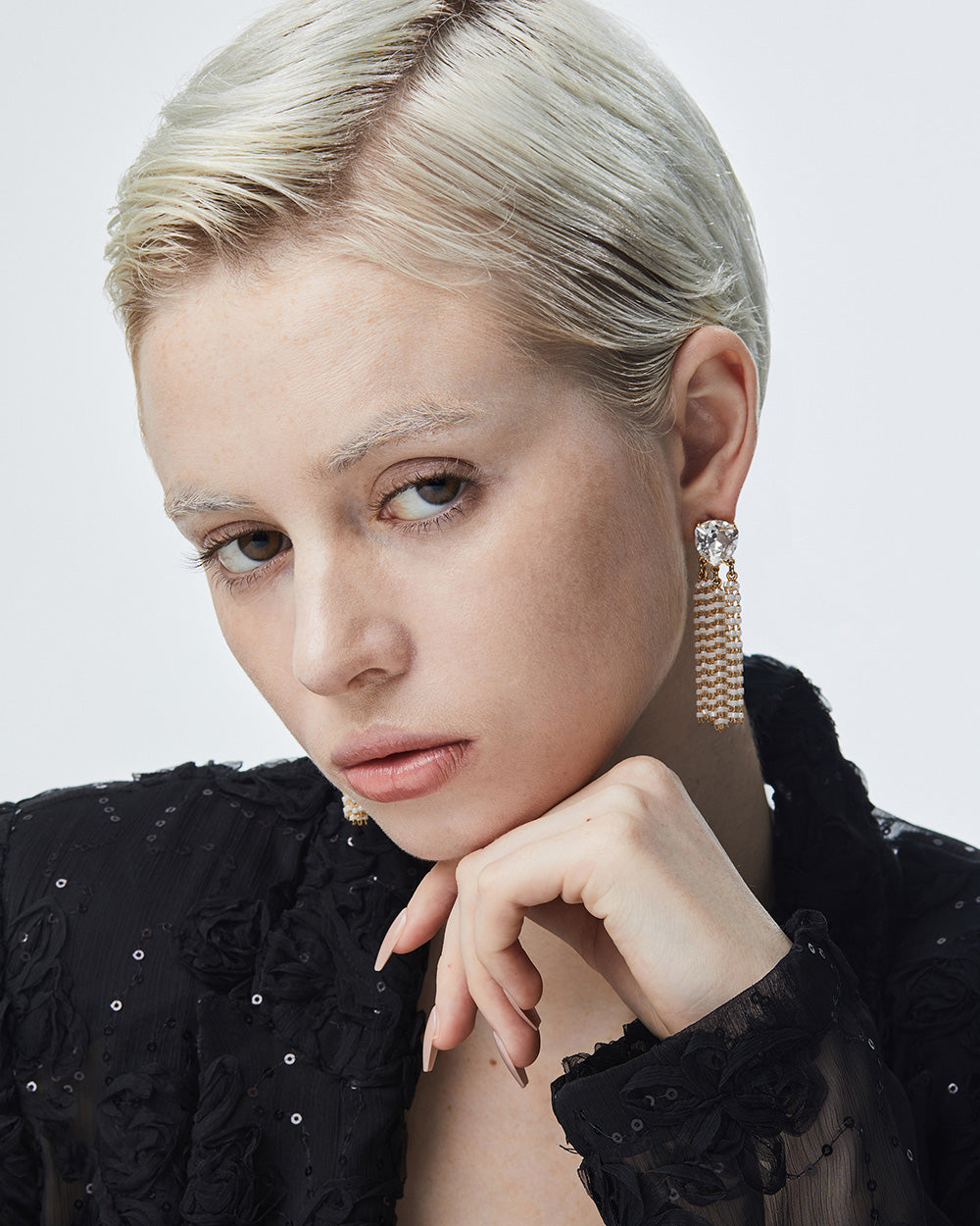 Golden Blaze Silky Long Earrings