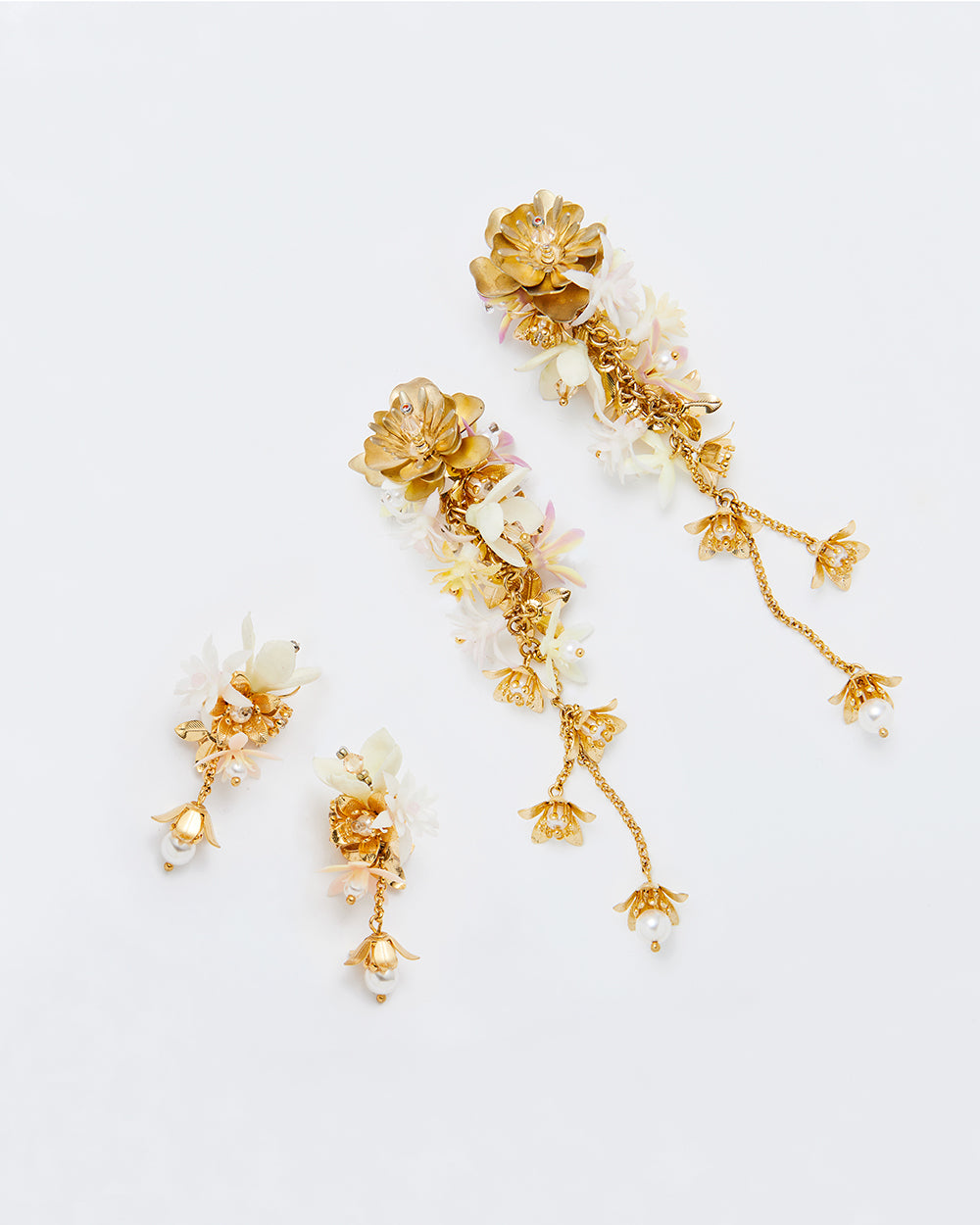 Floret Statement Earrings Gold