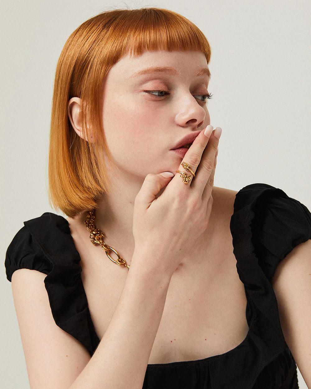 Wild Rose Twisted Ring Gold