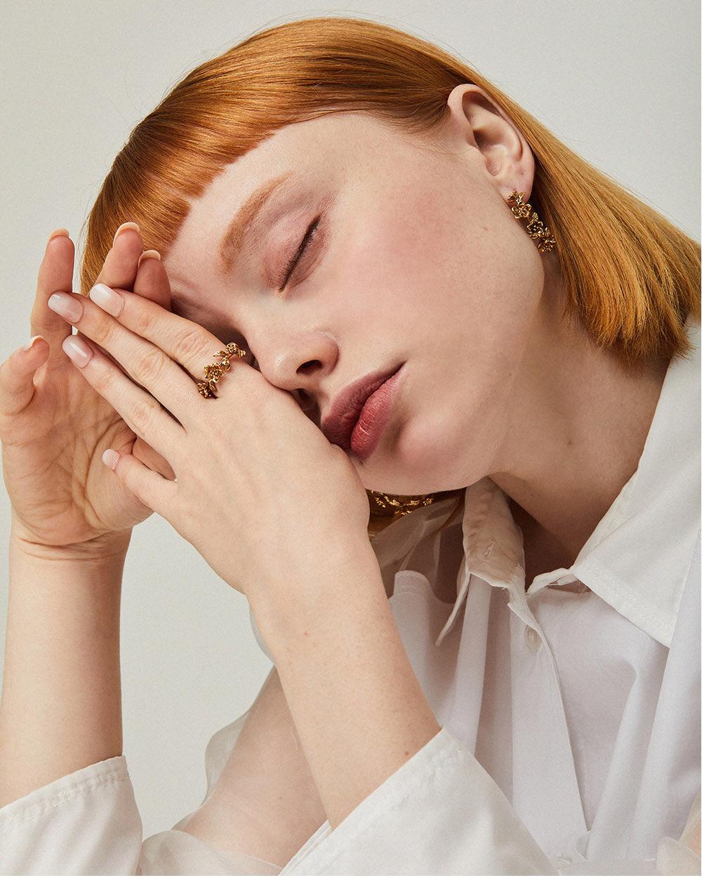 Wild Rose Wreath Ring Gold