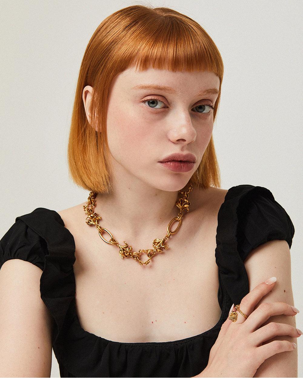 Wild Rose Chain Necklace Gold