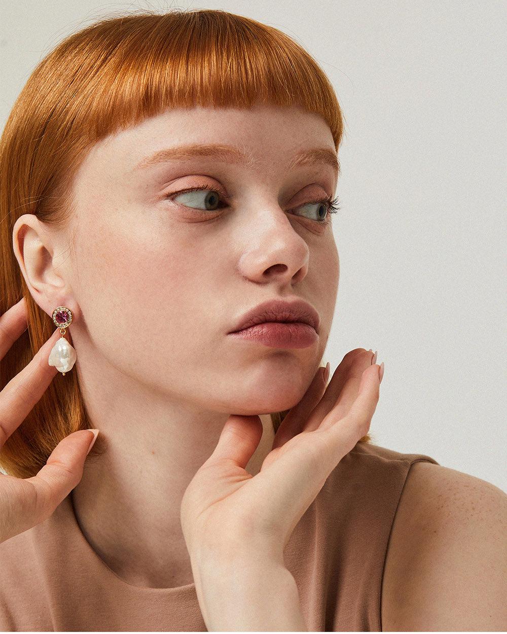 Baroque Pop Drop Earrings Pink