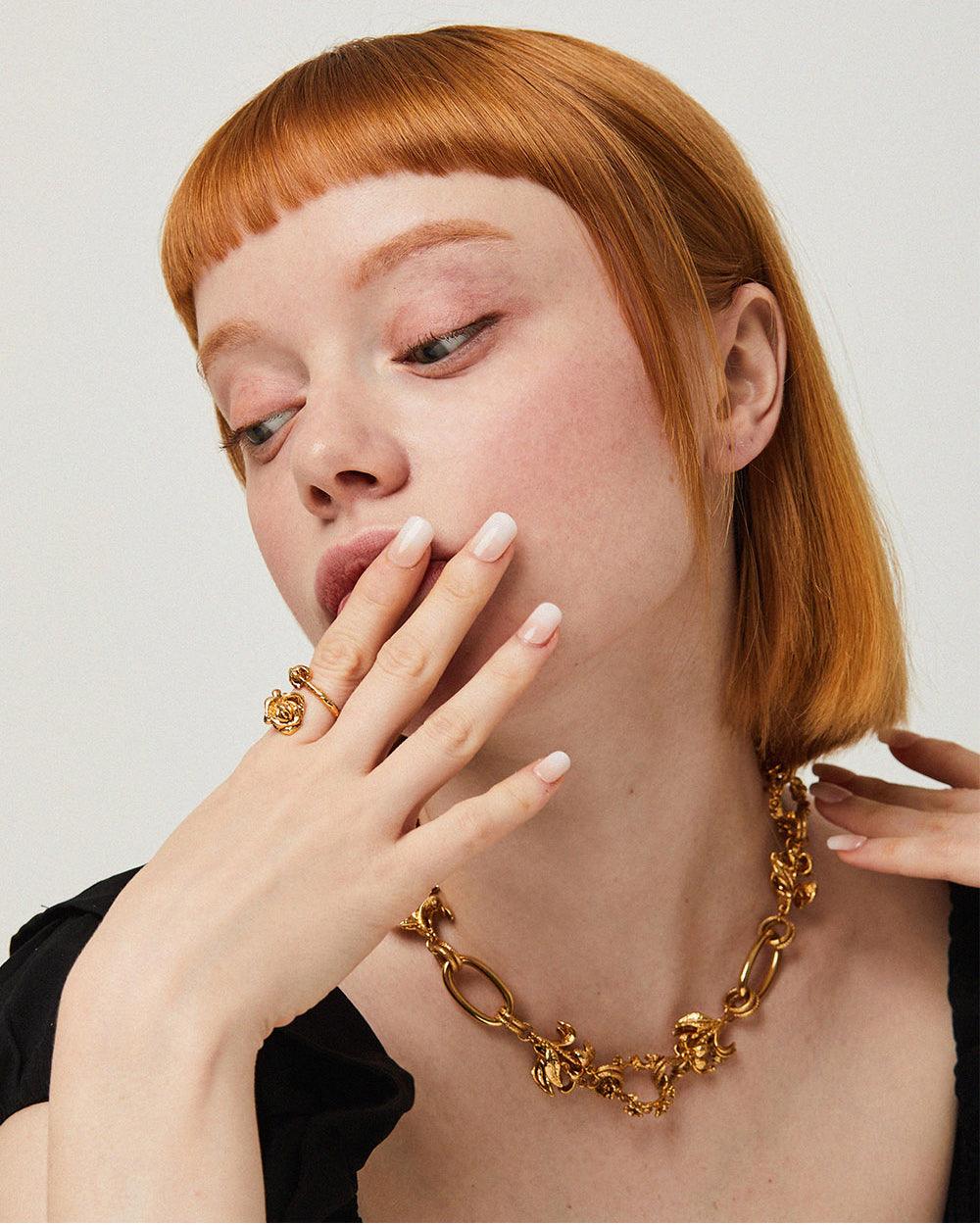 Wild Rose Chain Necklace Gold