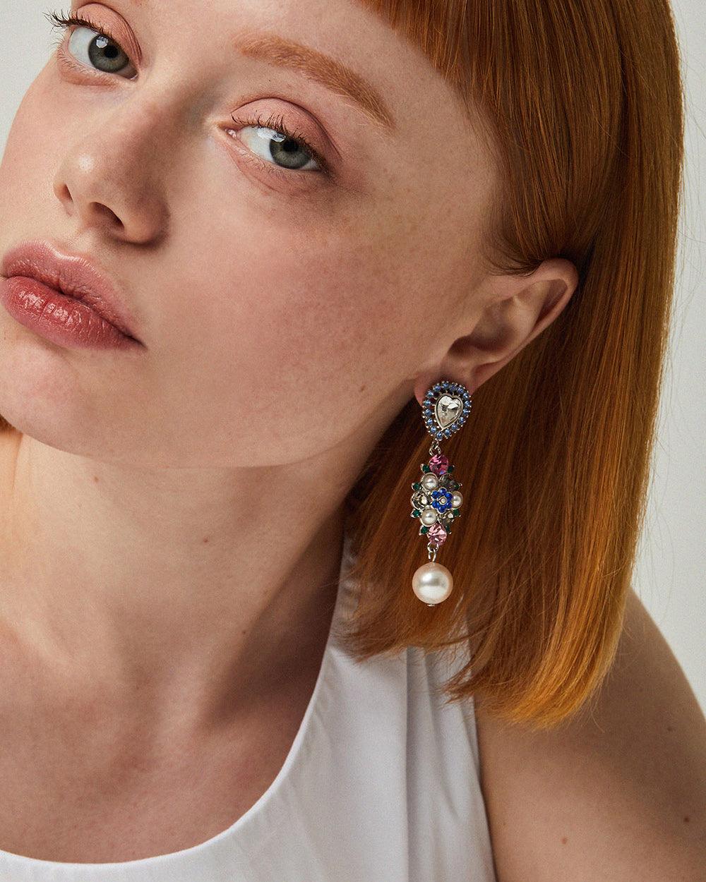 Fruity Heart Earrings Silver