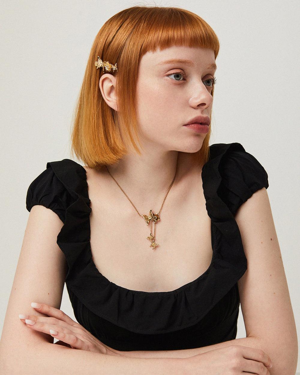 Butterfly & Flower Necklace