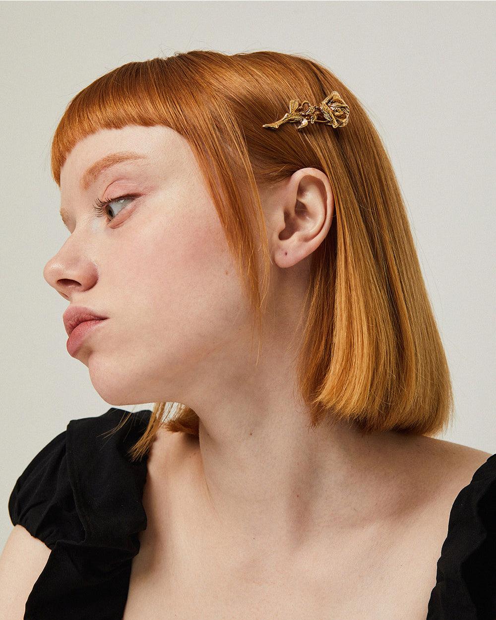 Wild Rose Hair Pin Gold