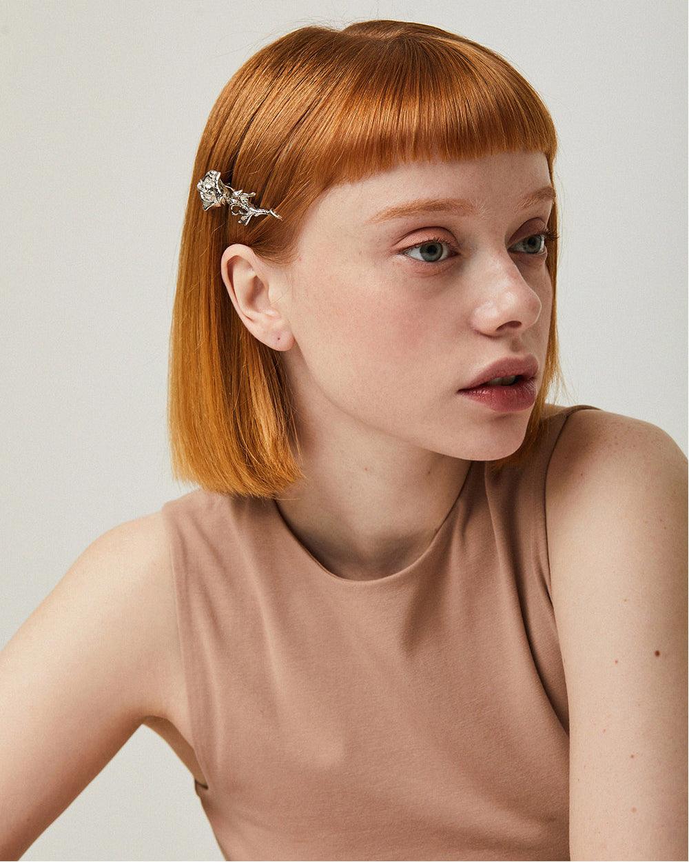 Wild Rose Hair Pin Silver