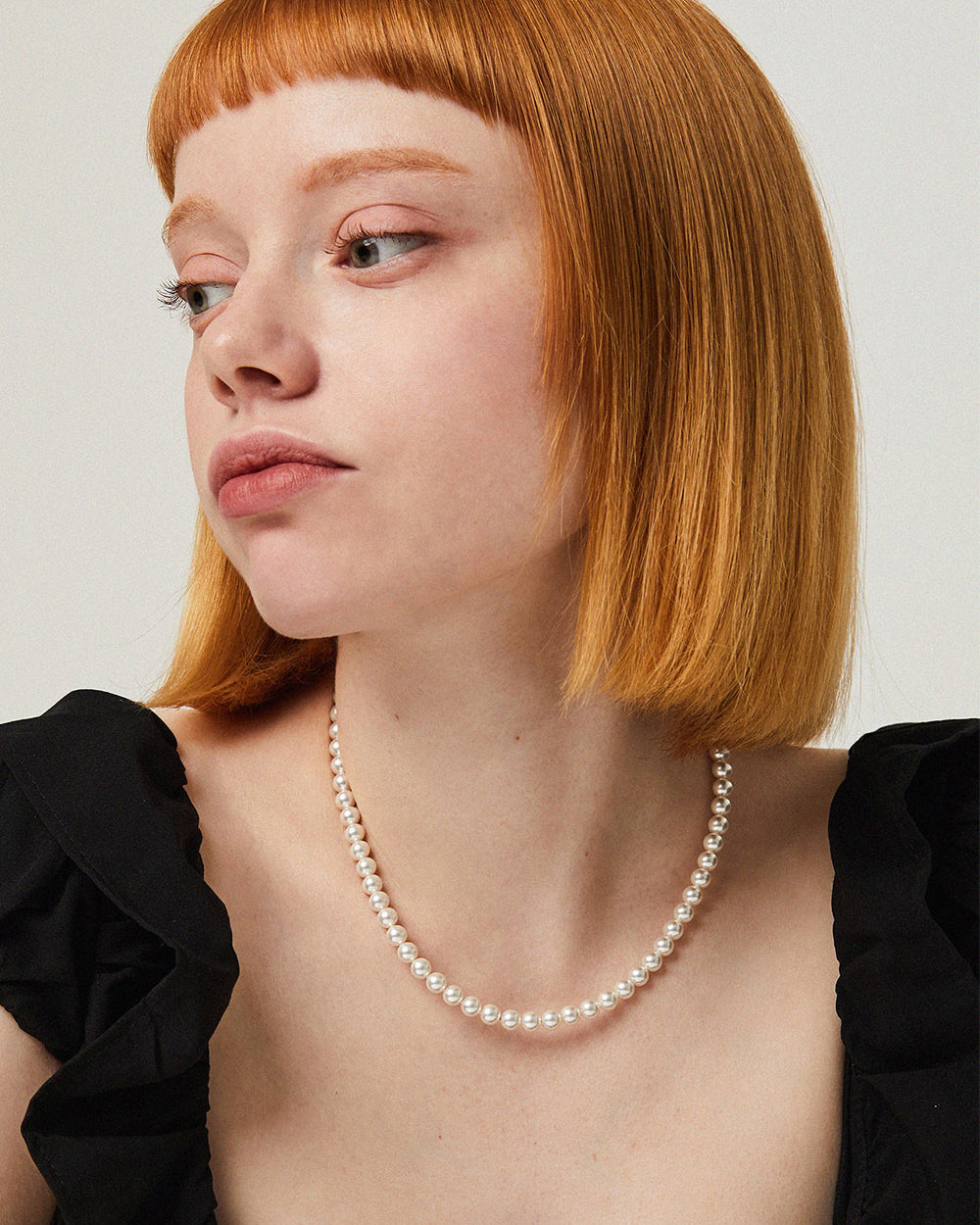 Rose Hook Pearl Necklace Silver