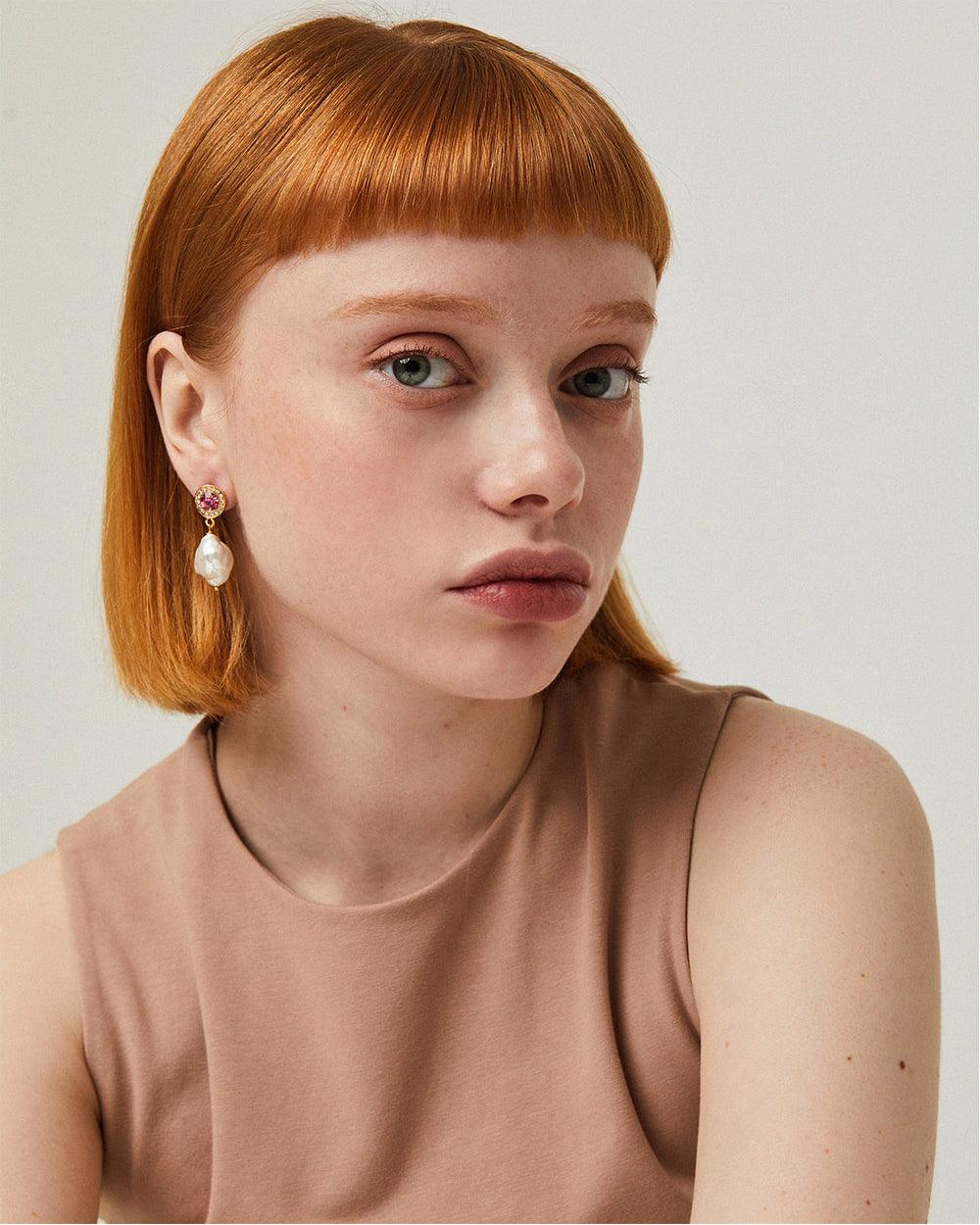 Baroque Pop Drop Earrings Pink