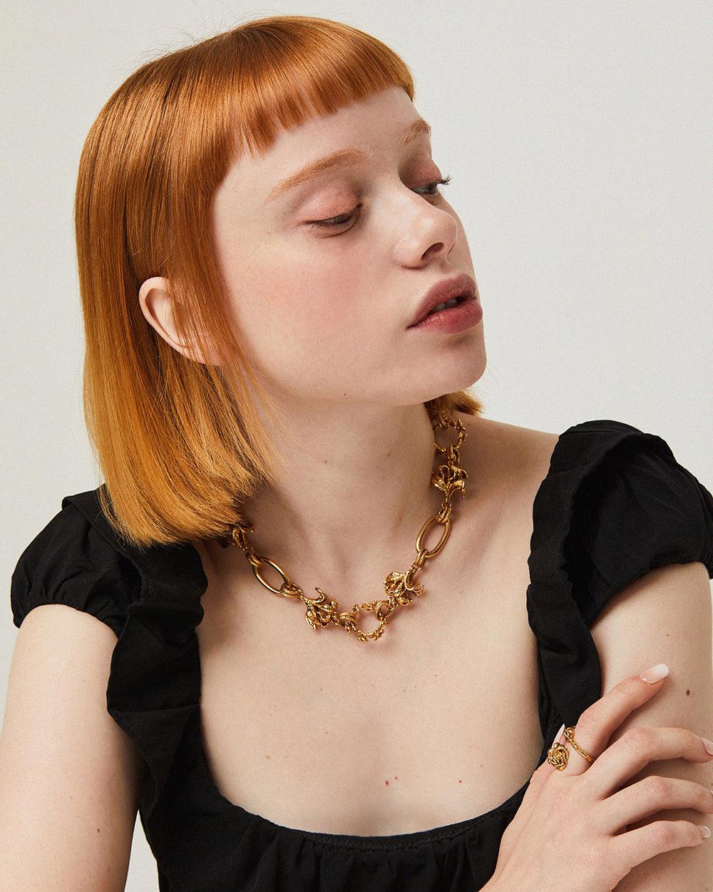 Wild Rose Chain Necklace Gold