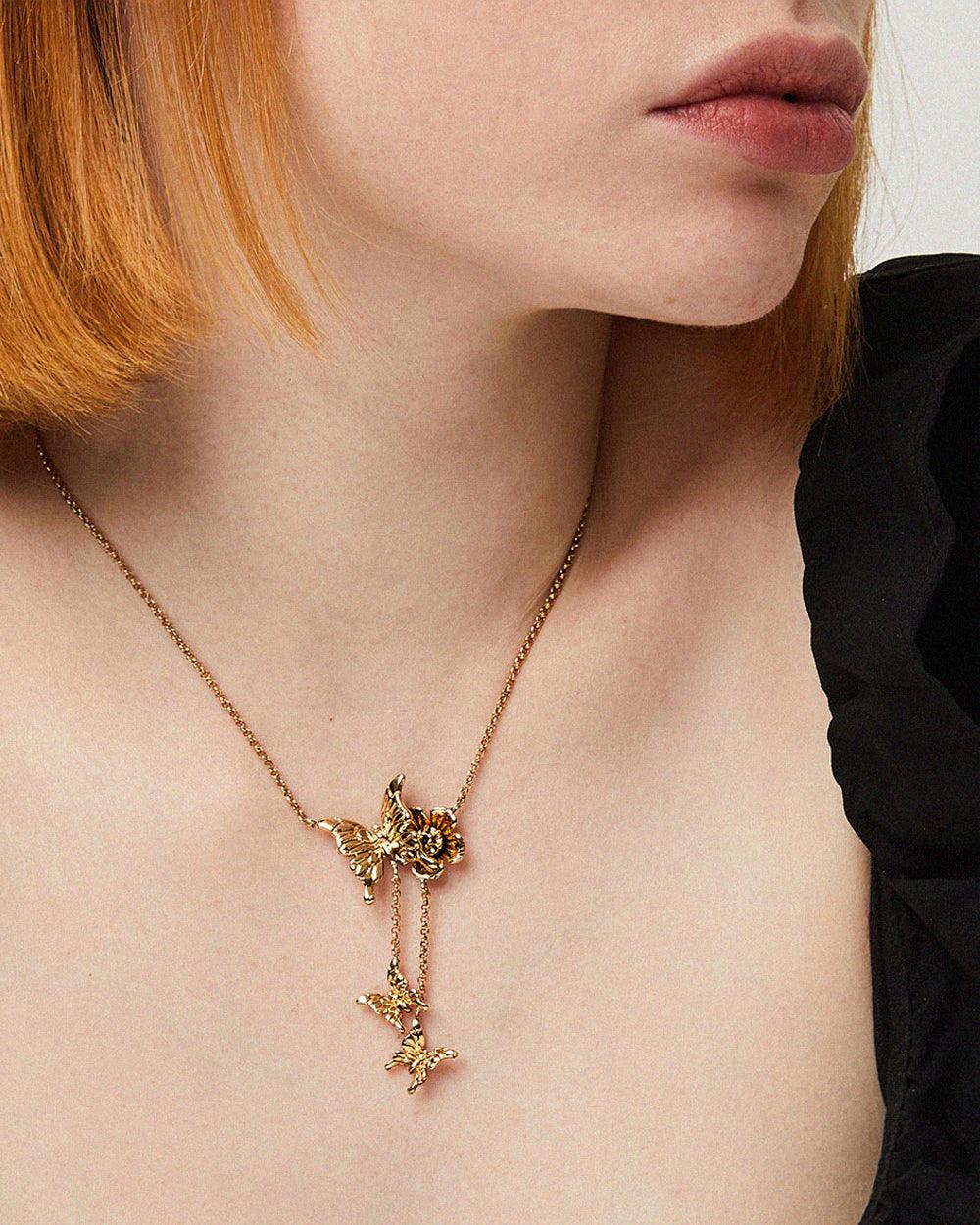Butterfly & Flower Necklace