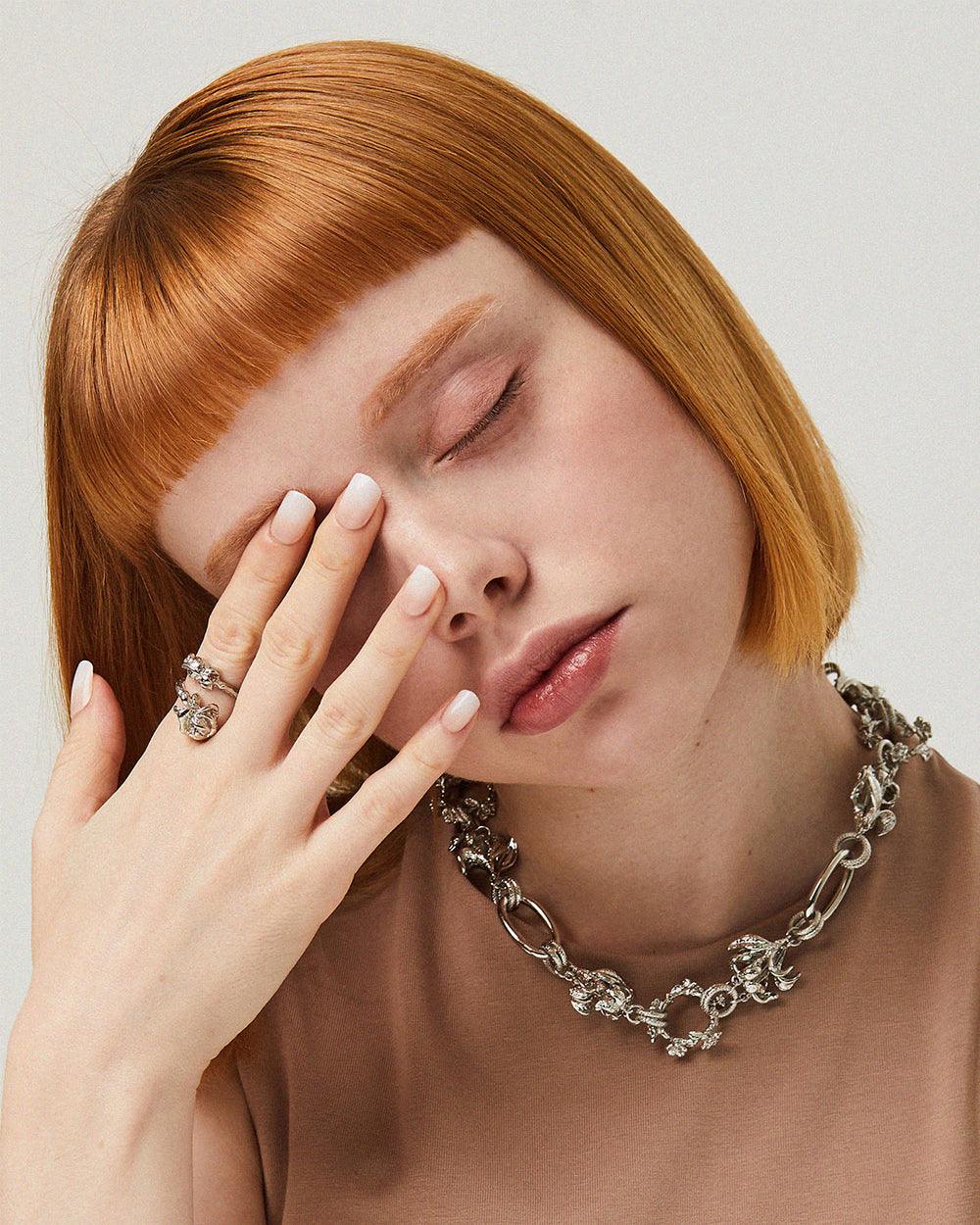 Wild Rose Chain Necklace Silver