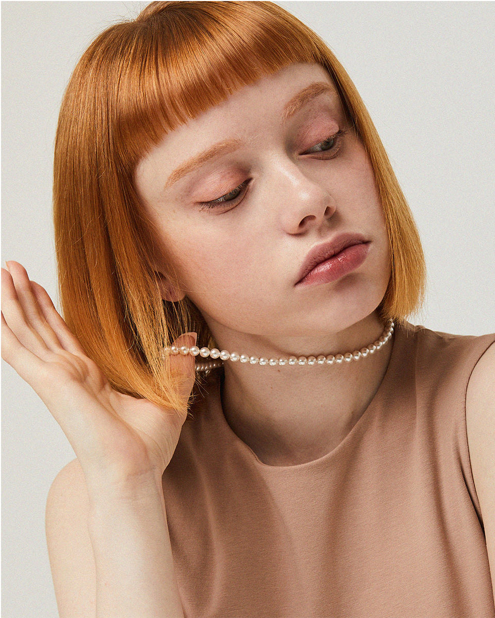 Rose Hook Pearl Necklace Silver