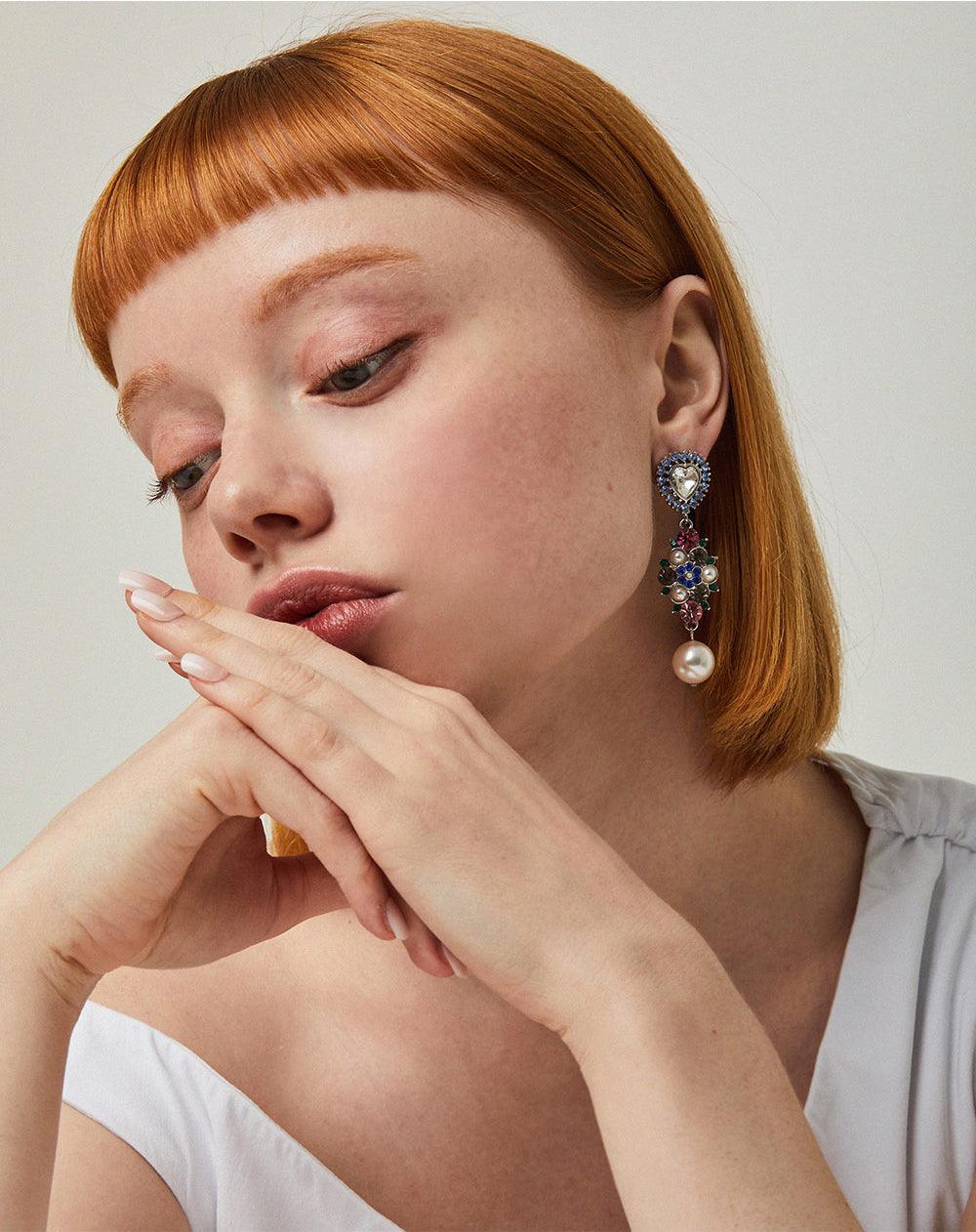 Fruity Heart Earrings Silver