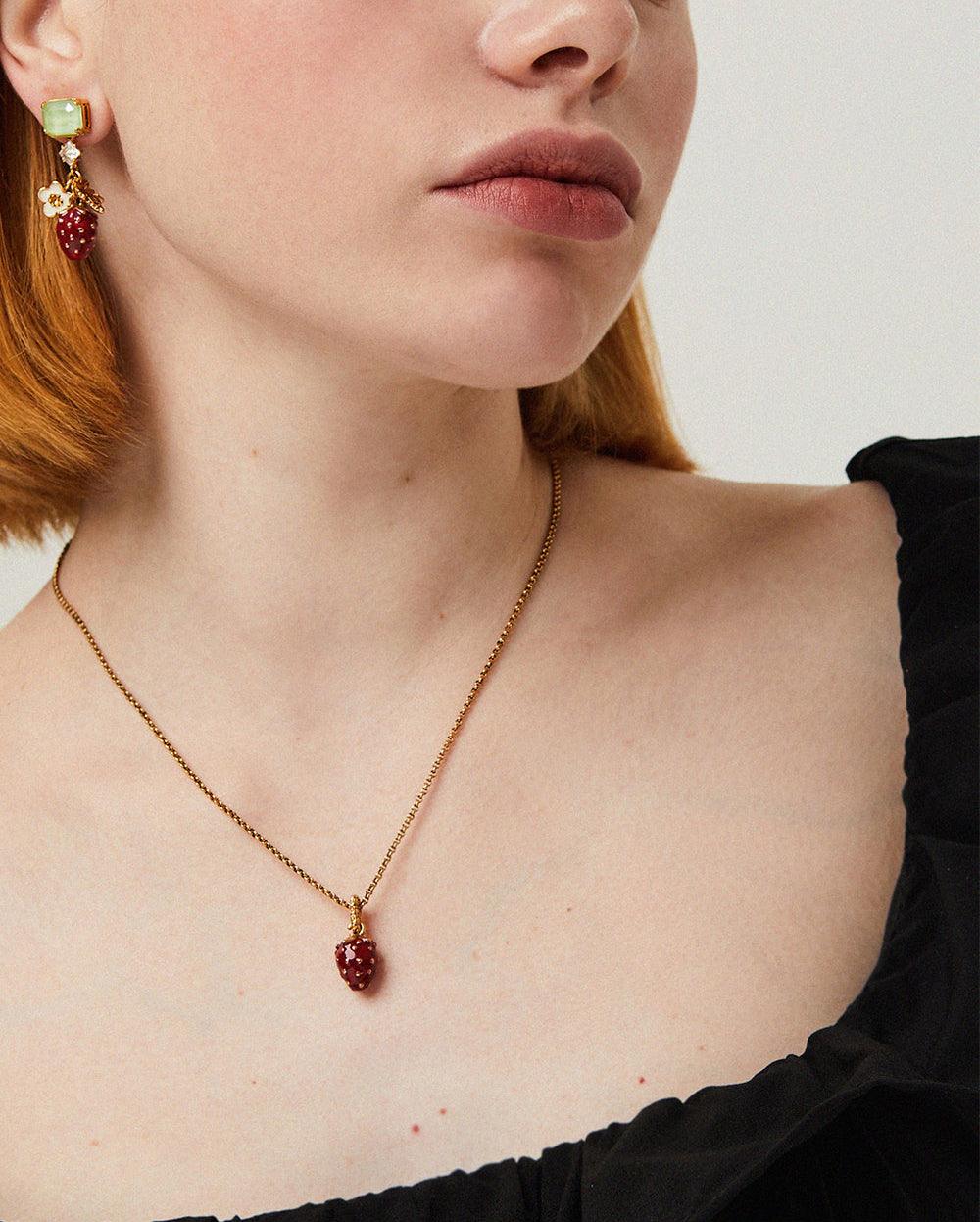 Berry Pendant Necklace Red
