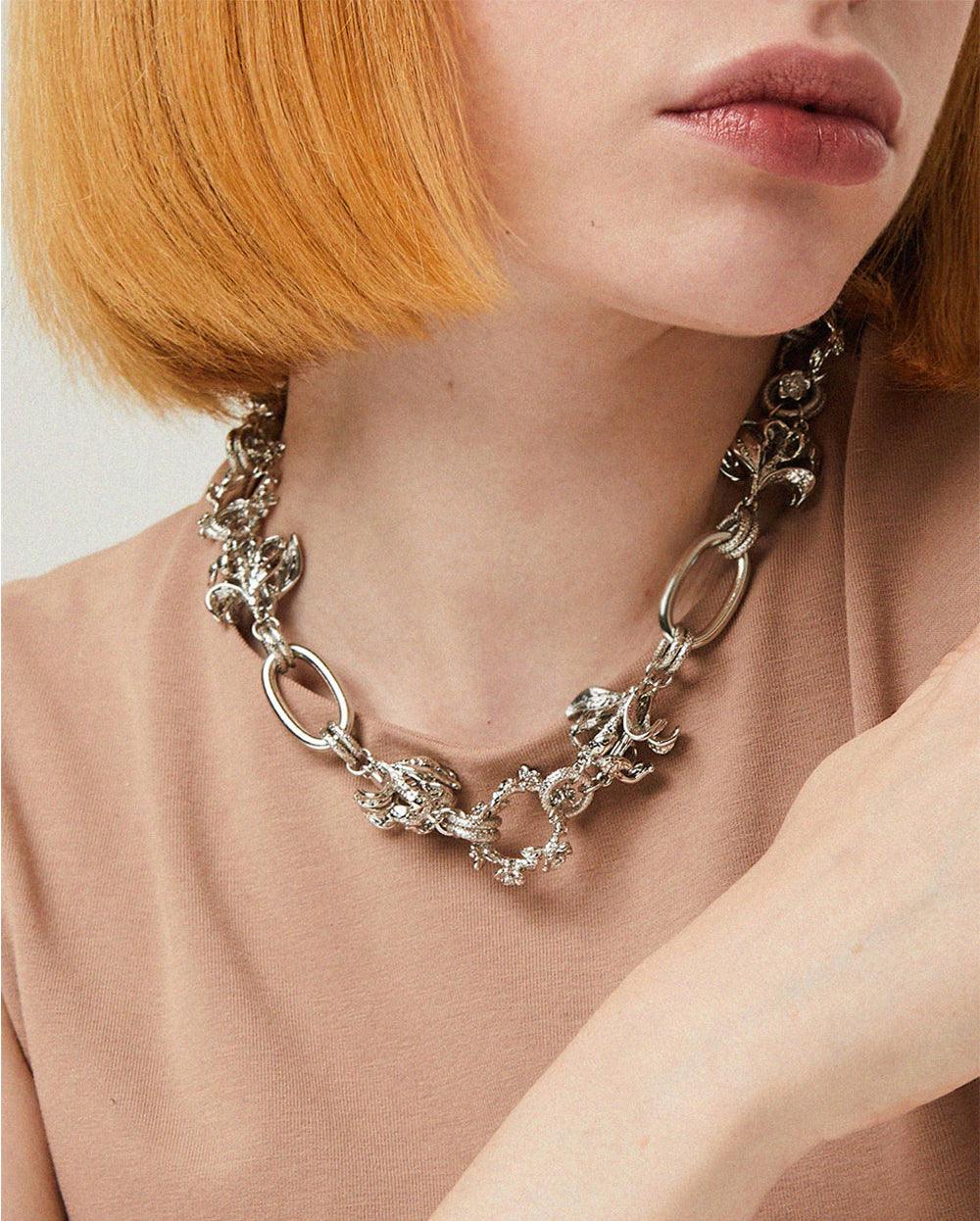 Wild Rose Chain Necklace Silver