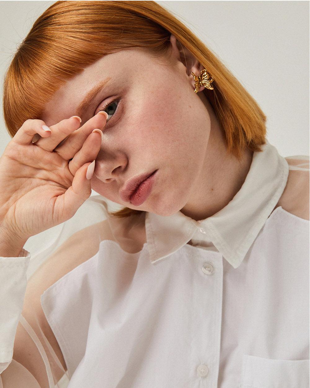 Butterfly & Flower Stud Earrings