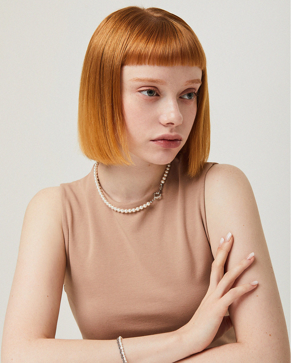 Rose Hook Pearl Necklace Silver