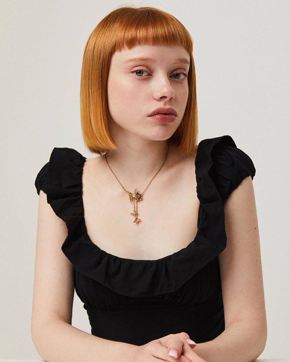 Butterfly & Flower Necklace