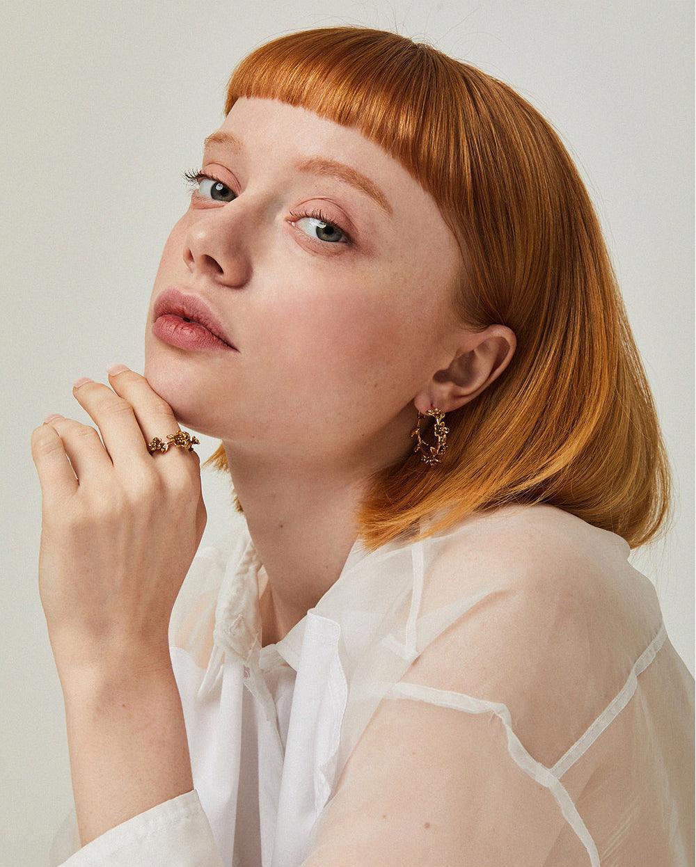 Wild Rose Wreath Ring Gold