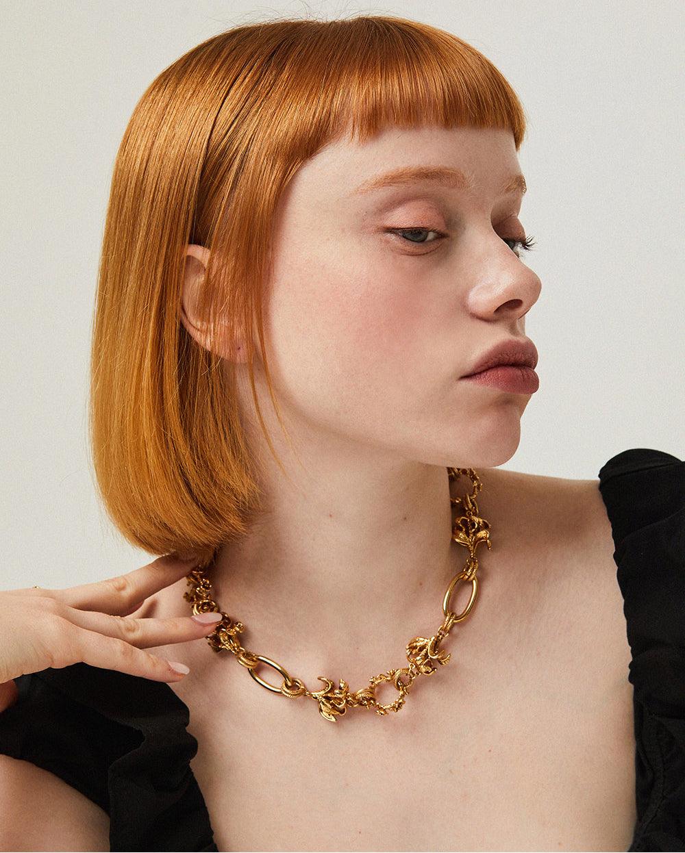 Wild Rose Chain Necklace Gold