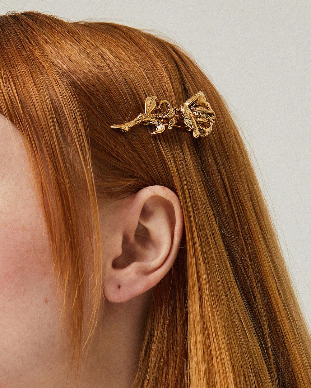Wild Rose Hair Pin Gold