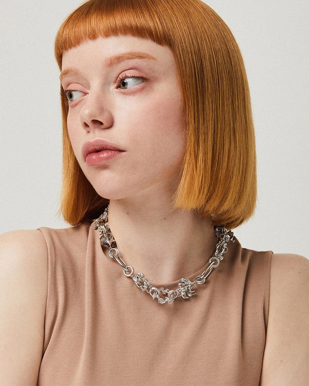 Wild Rose Chain Necklace Silver