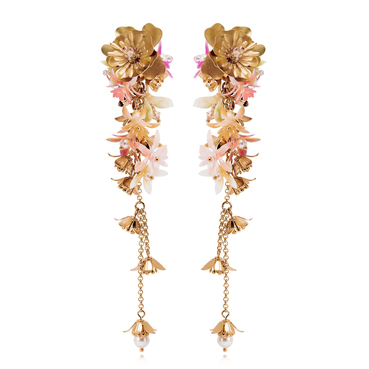 Floret Statement Earrings Gold