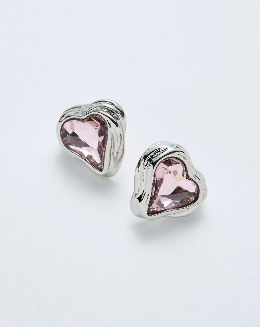 Savage Heart Stud Earrings Pink