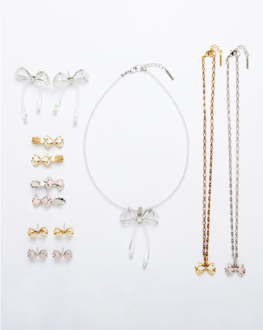 Beaded Bow Pendant Necklace