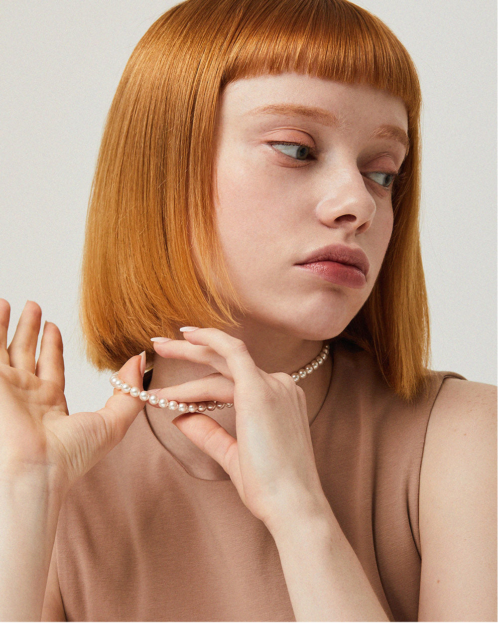 Rose Hook Pearl Necklace Silver