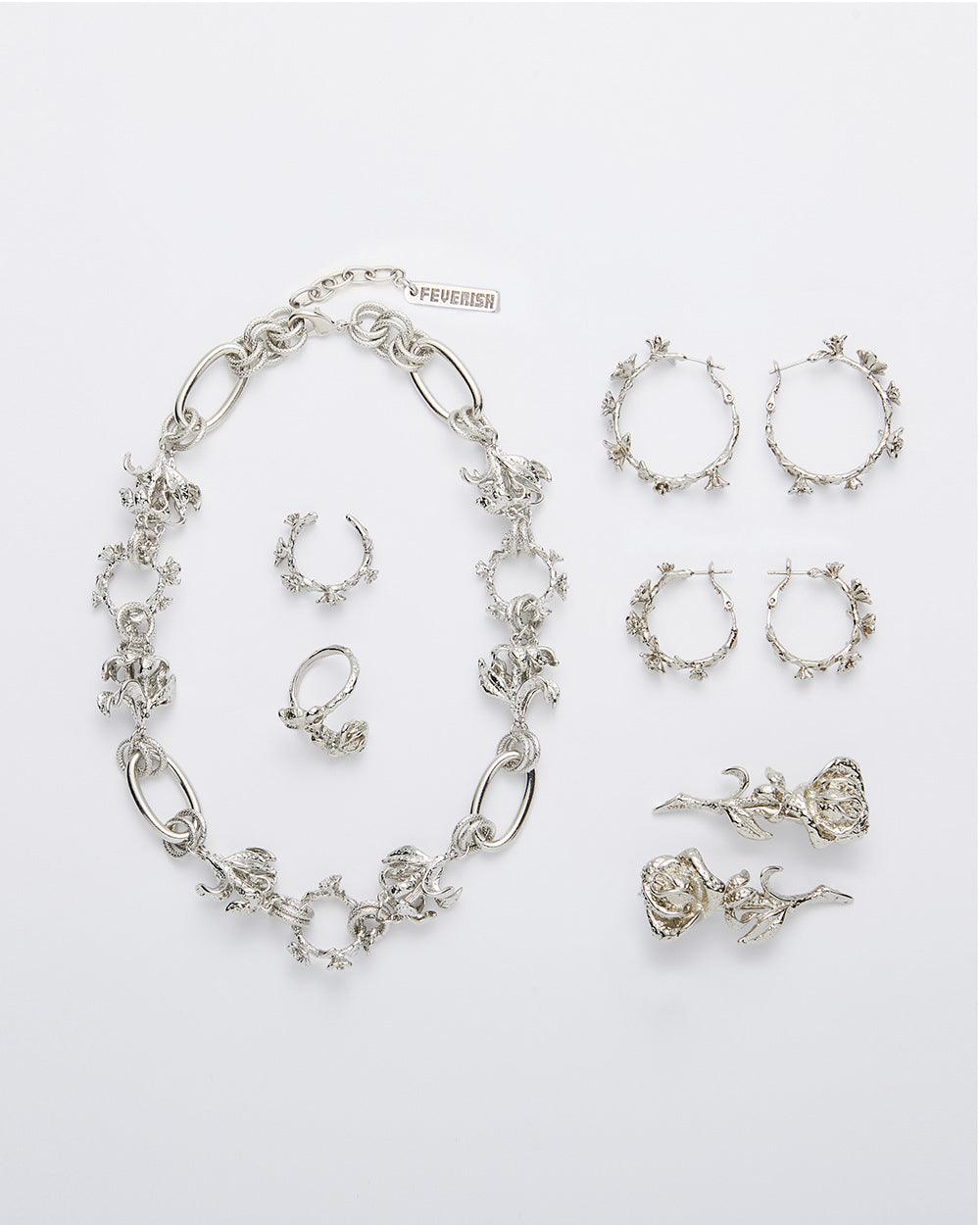 Wild Rose Chain Necklace Silver