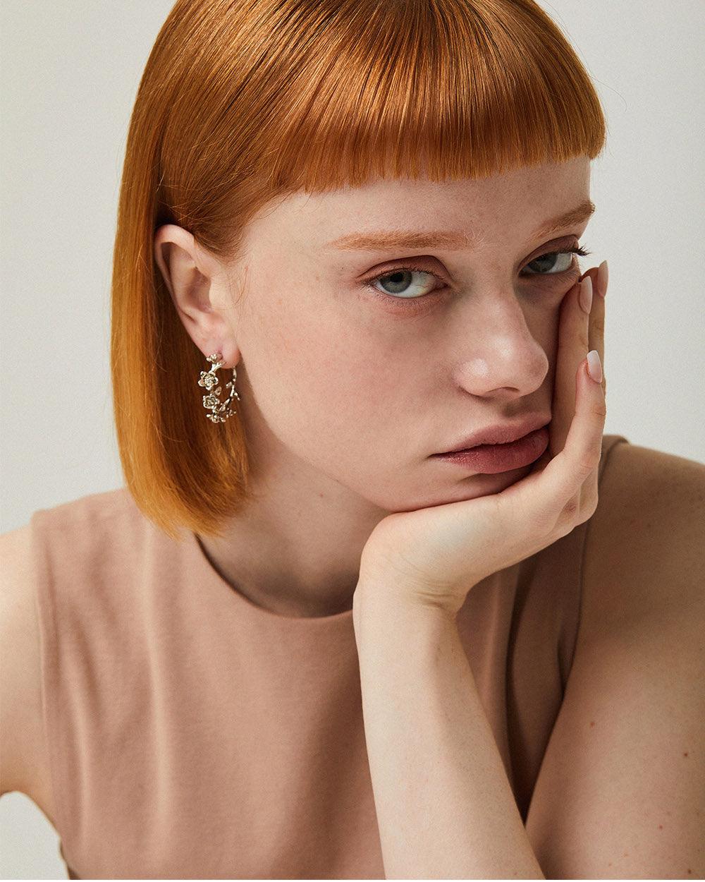 Garden Hoop Earrings Silver - 2 Sizes