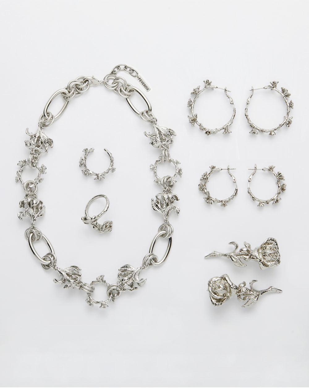 Wild Rose Hair Pin Silver