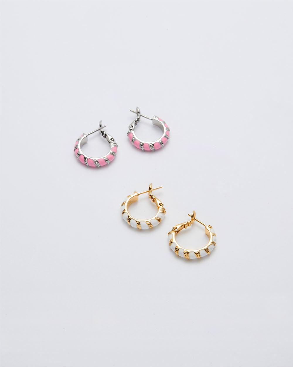 Twist Hoop Earrings Pink