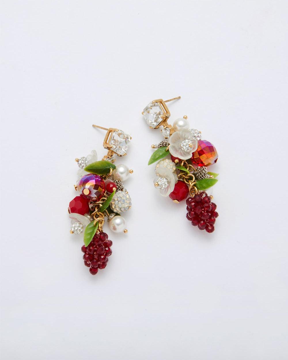 Picnic Bloom Drop Earrings Red