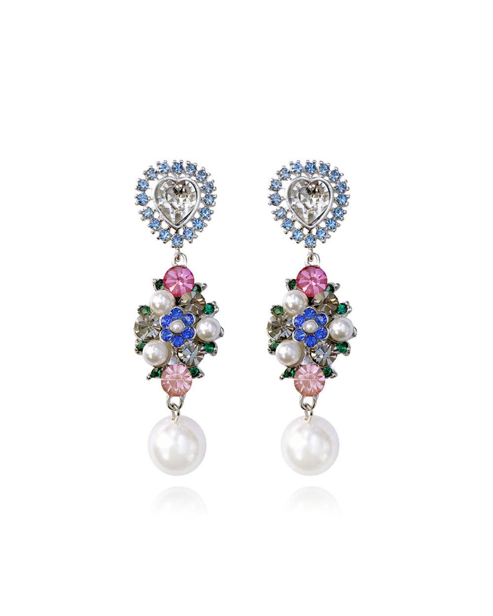 Fruity Heart Earrings Silver