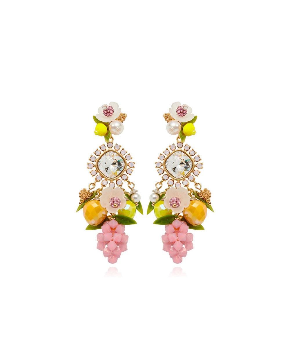 Picnic Bloom Statement Earrings Pink