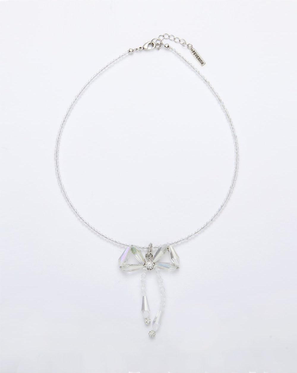Beaded Bow Pendant Necklace