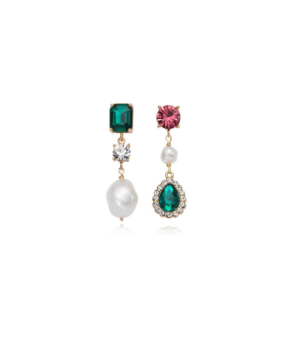 Baroque Pop Triple Earrings Emerald