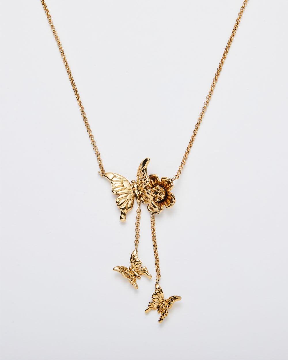 Butterfly & Flower Necklace