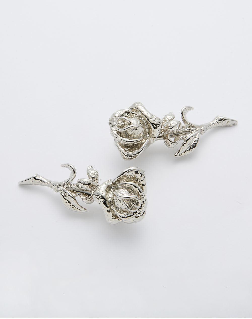 Wild Rose Hair Pin Silver