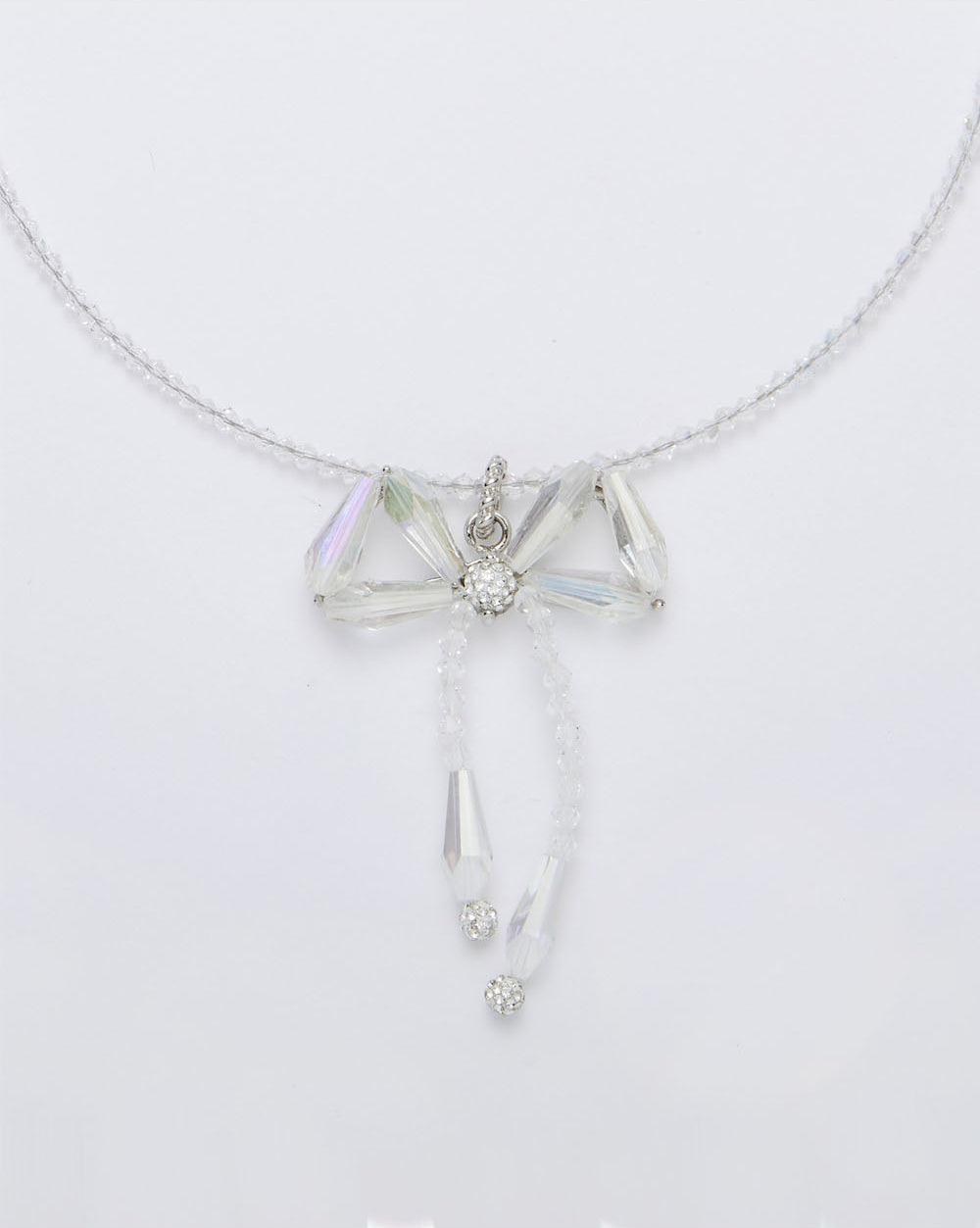 Beaded Bow Pendant Necklace