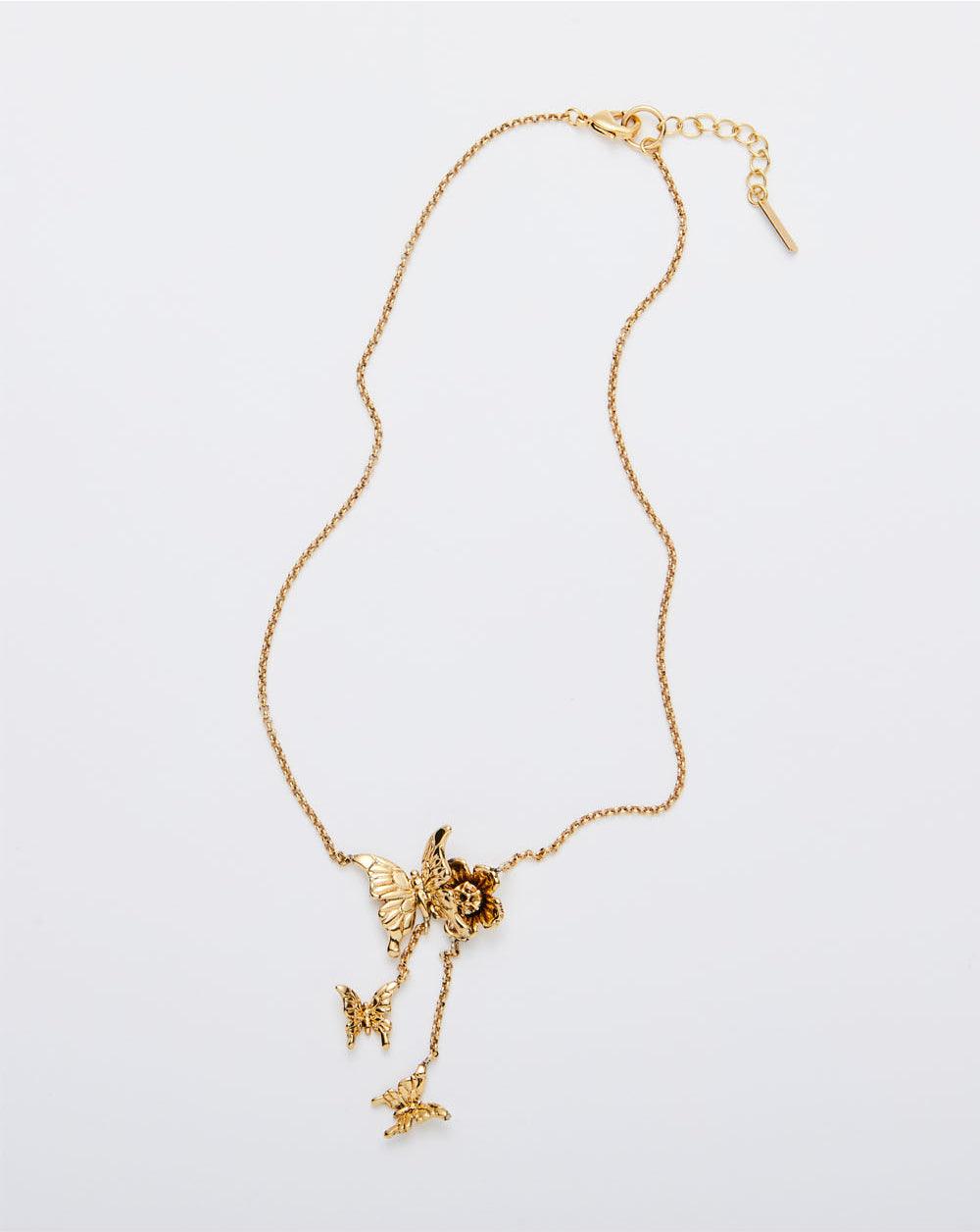 Butterfly & Flower Necklace