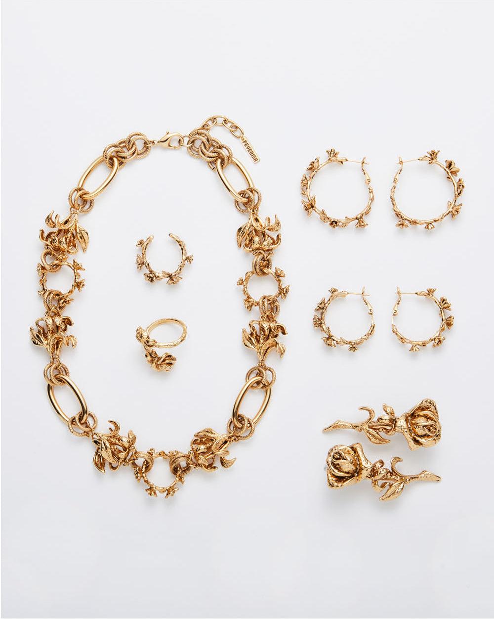 Wild Rose Wreath Ring Gold